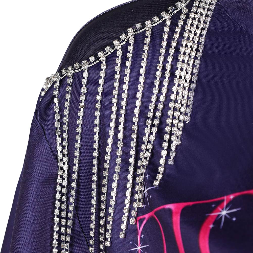 Adulte & Enfant KPop Demon Hunters(2025) Huntrix Zoey T-shirt Bleu Cosplay Costume