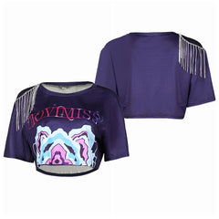 Adulte & Enfant KPop Demon Hunters(2025) Huntrix Zoey T-shirt Bleu Cosplay Costume