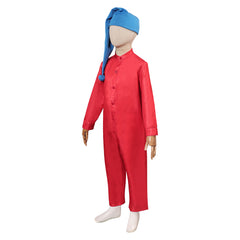 Adulte Blanche Neige(2025) Nain Combinaison Rouge+Chapeau Bleu Cosplay Costume