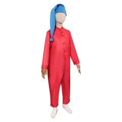 Adulte Blanche Neige(2025) Nain Combinaison Rouge+Chapeau Bleu Cosplay Costume