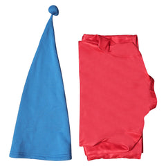 Adulte Blanche Neige(2025) Nain Combinaison Rouge+Chapeau Bleu Cosplay Costume