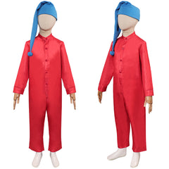 Adulte Blanche Neige(2025) Nain Combinaison Rouge+Chapeau Bleu Cosplay Costume