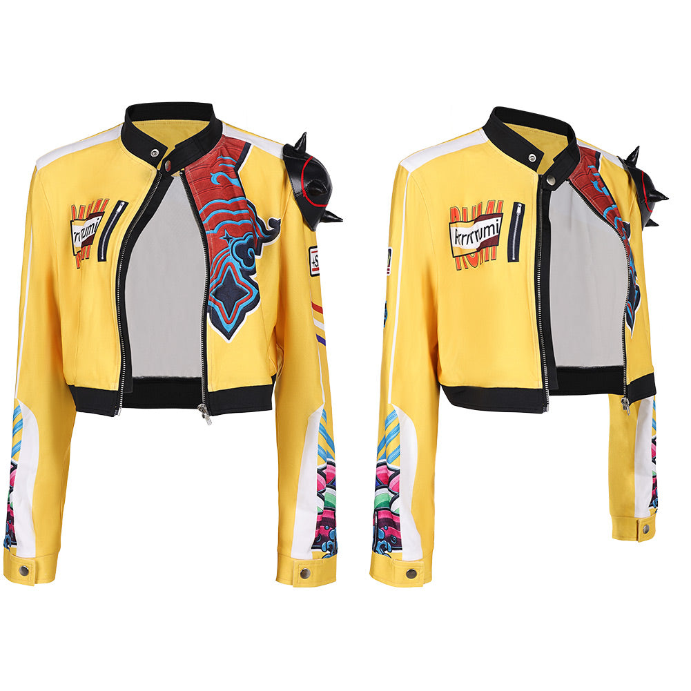 Adulte KPop Demon Hunters(2025) Huntrix Rumi Veste Jaune Cosplay Costume Ver.2