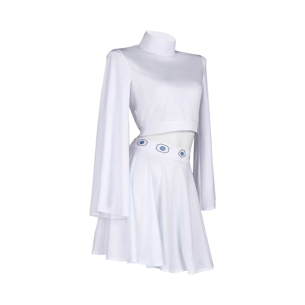 Adulte Princess Leia Robe Courte Blanche Cosplay Costume Design Original