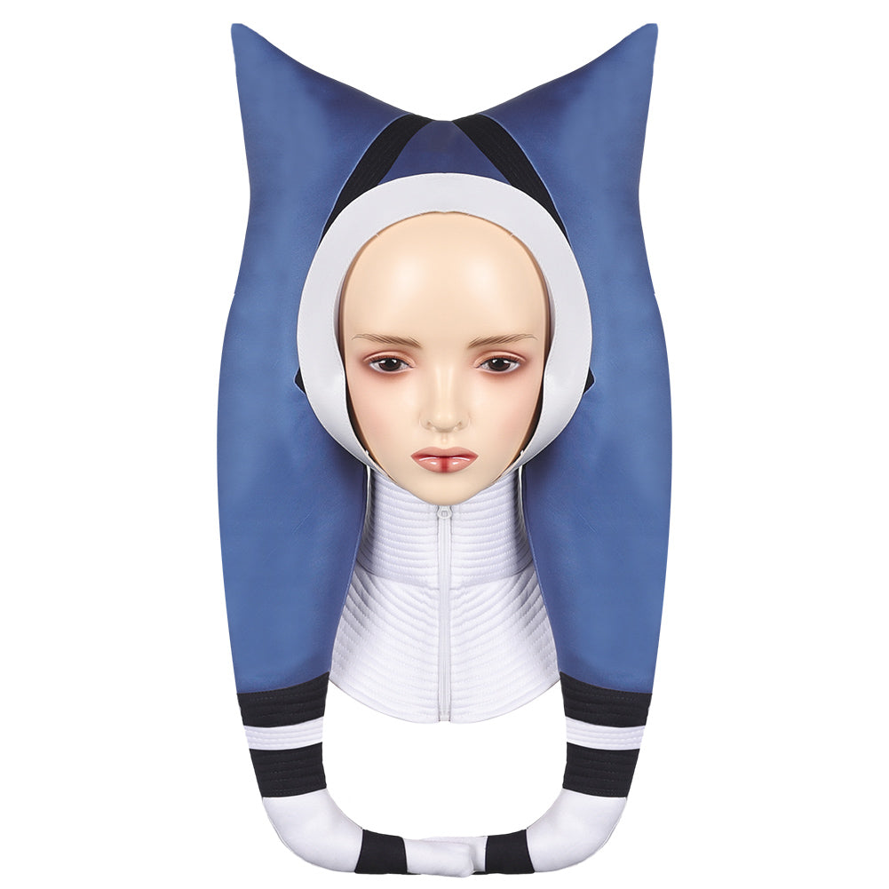 Ahsoka Blanc et Bleu Capuchon Cosplay Capuchon