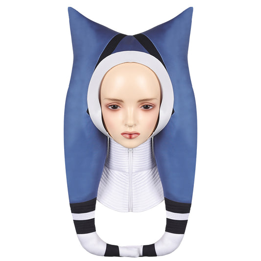 Ahsoka Blanc et Bleu Capuchon Cosplay Capuchon