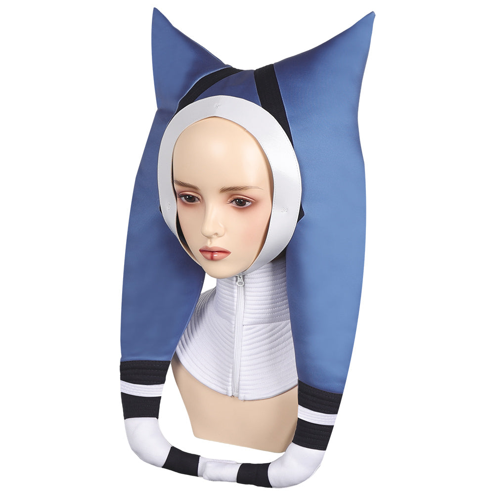 Ahsoka Blanc et Bleu Capuchon Cosplay Capuchon