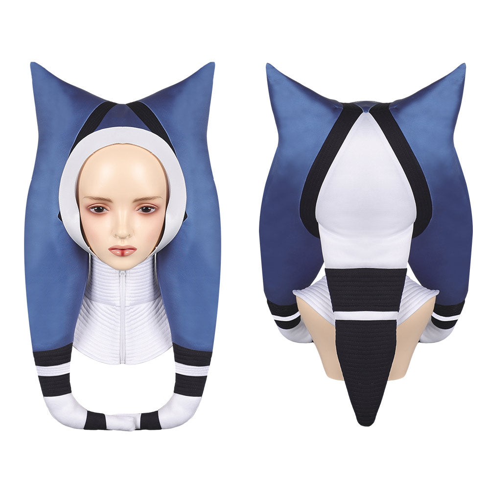 Ahsoka Blanc et Bleu Capuchon Cosplay Capuchon