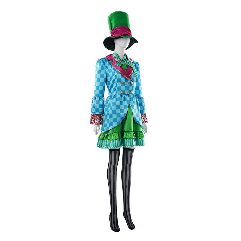 Alice in Wonderland Alice Robe Bleue et Chapeau Cosplay Costume