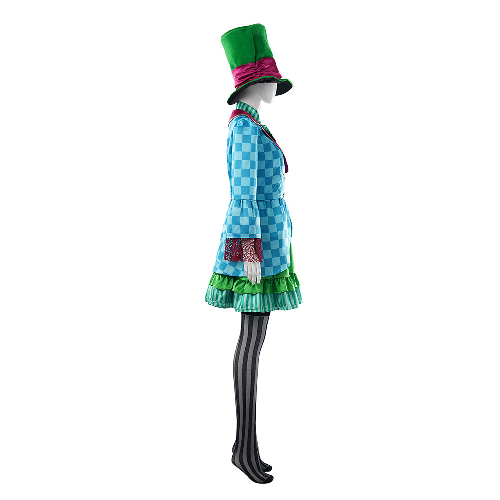 Alice in Wonderland Alice Robe Bleue et Chapeau Cosplay Costume