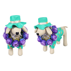 Animal Requin Jeff Costume Vert+Chapeau+Couronne de Cou Pour Chien