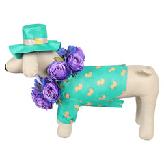 Animal Requin Jeff Costume Vert+Chapeau+Couronne de Cou Pour Chien