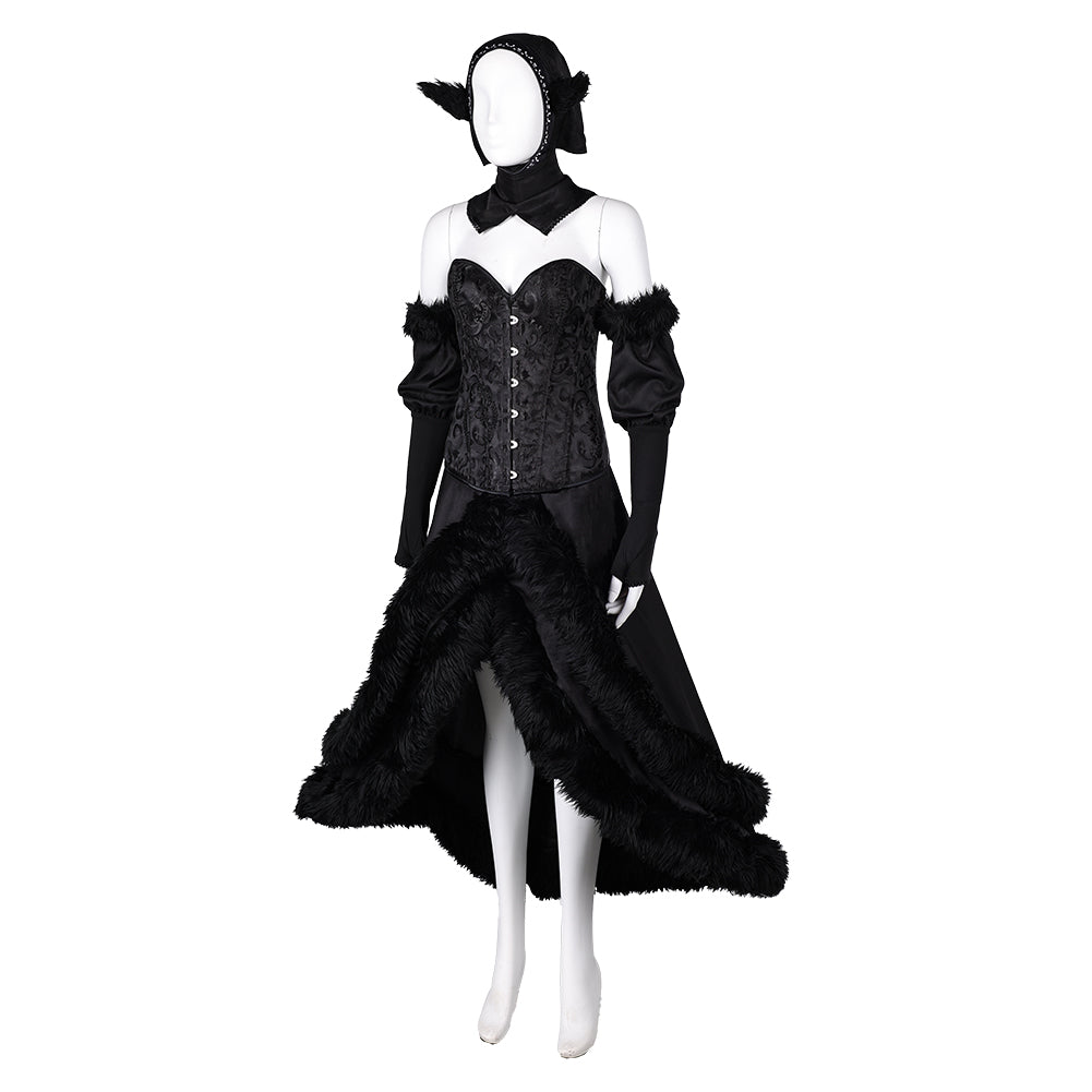Anime Delicious in Dungeon Marcille Donato Tenue Noire Cosplay Costume