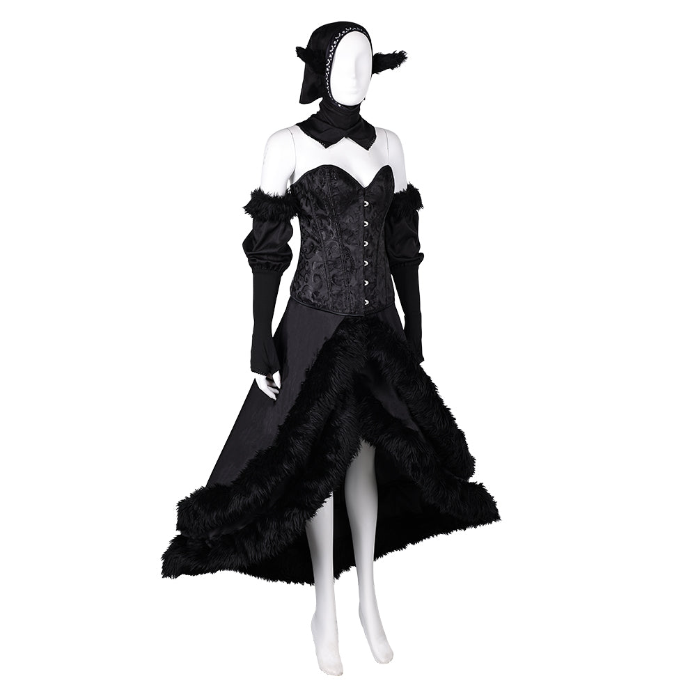 Anime Delicious in Dungeon Marcille Donato Tenue Noire Cosplay Costume