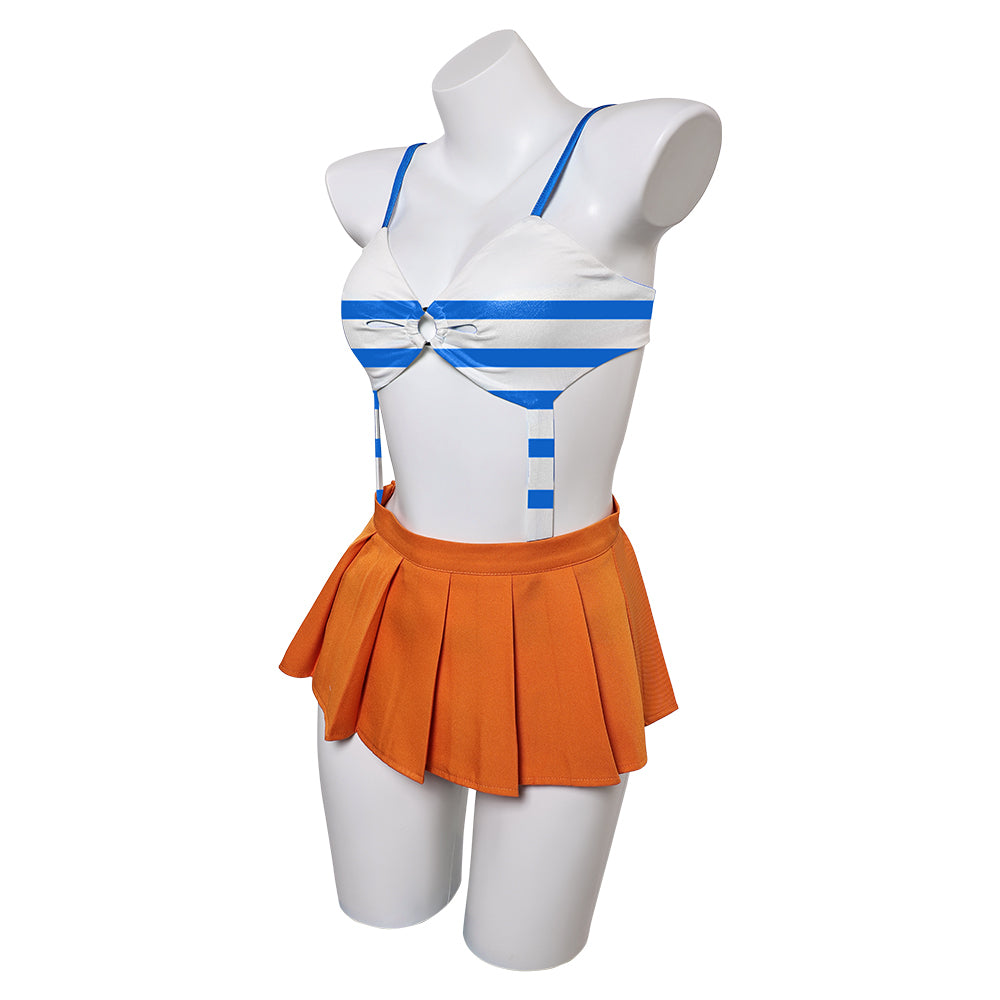 Anime One Piece Nami Maillot de Bain Bikini Cosplay Costume