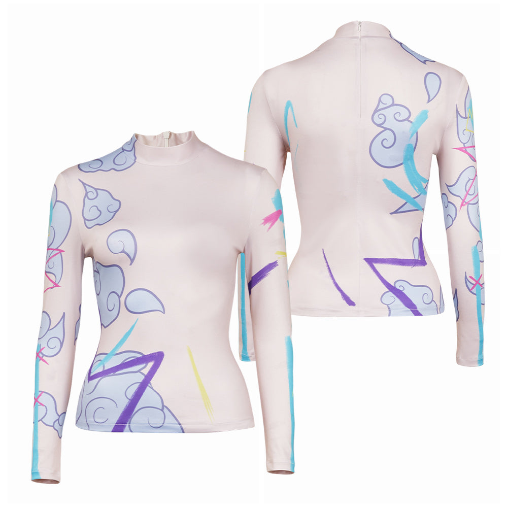 Arcane: League of Legends Saison 2 Jinx Haut Tmprimé Tatouage Cosplay Costume