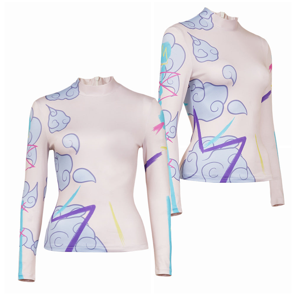 Arcane: League of Legends Saison 2 Jinx Haut Tmprimé Tatouage Cosplay Costume