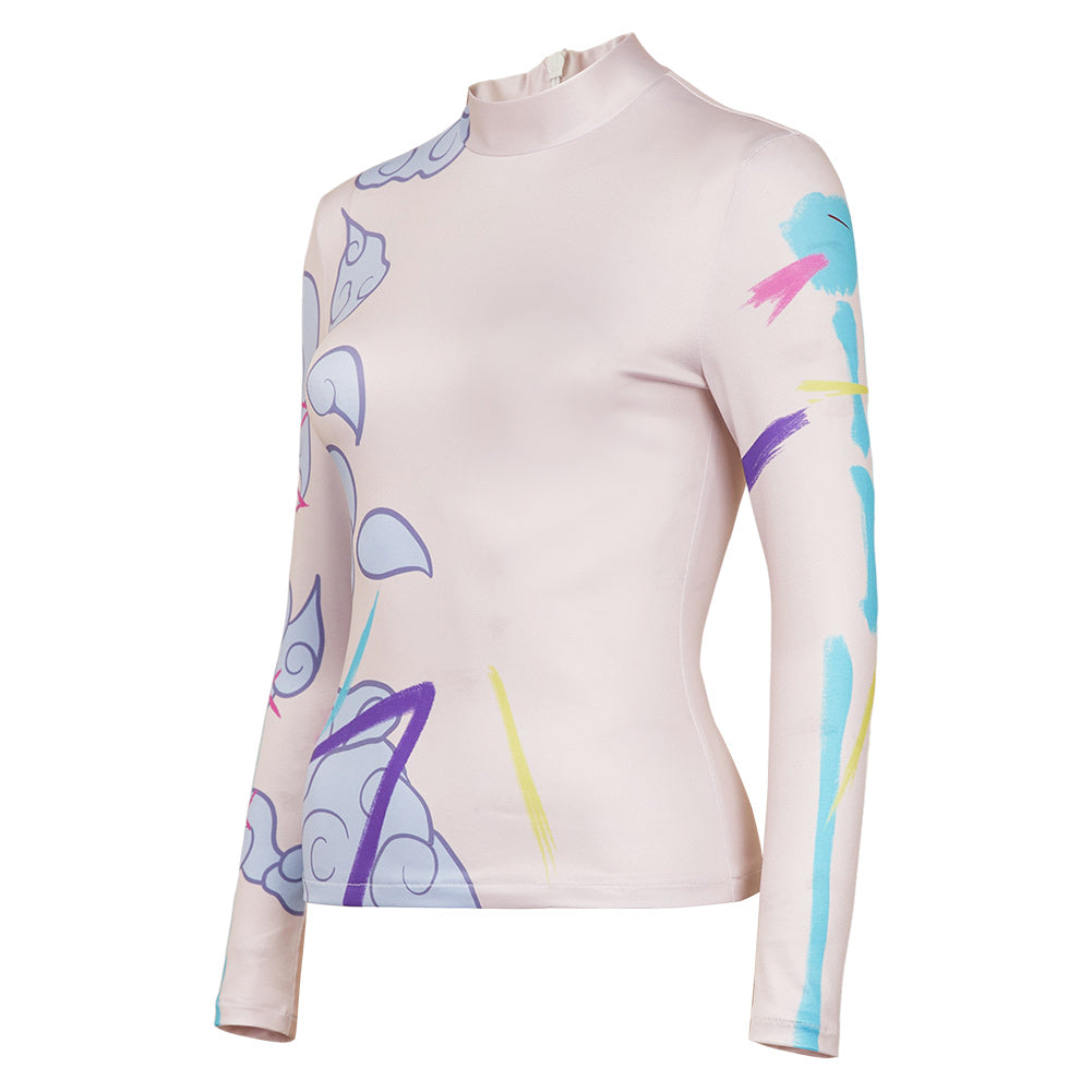 Arcane: League of Legends Saison 2 Jinx Haut Tmprimé Tatouage Cosplay Costume