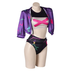 Arcane: League of Legends Saison 2 Jinx Maillot de Bain Bikini+Veste Cosplay Costume Design Original