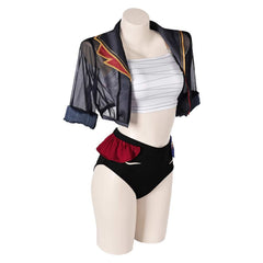 Arcane: League of Legends Saison 2 Vi Maillot de Bain Bikini+Couvre-up Cosplay Costume Design Original
