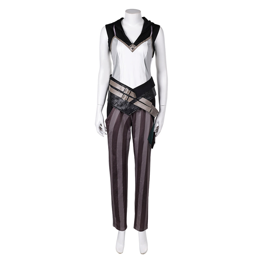 Arcane: League of Legends Saison 2 Vi Tenue Blanche et Noire Cosplay Costume