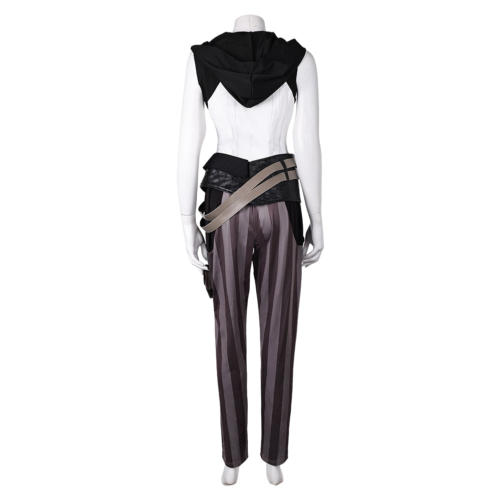 Arcane: League of Legends Saison 2 Vi Tenue Blanche et Noire Cosplay Costume