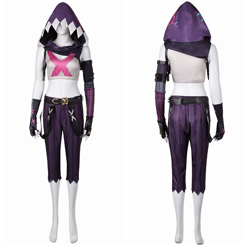 Arcane: League of Legends Saison 2(2024) Jinx Tenue avec Chapeau Cosplay Costume