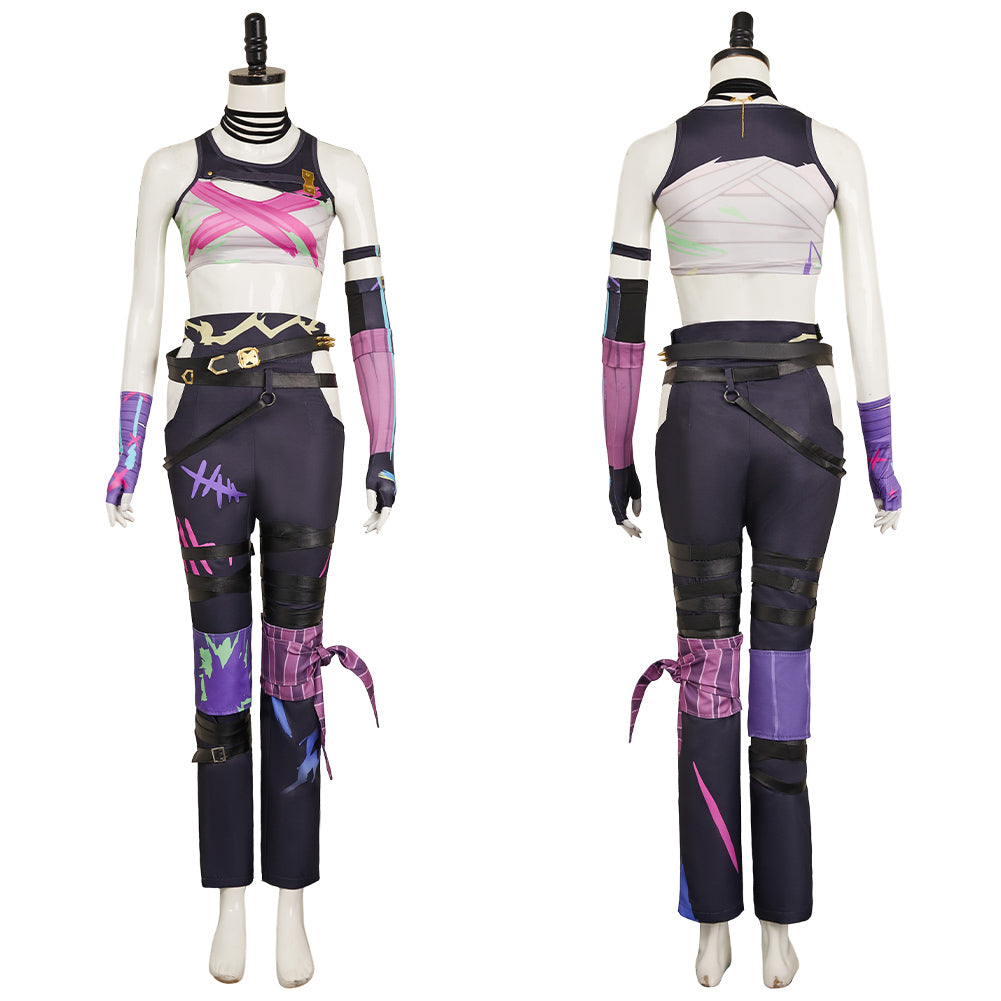 Arcane: League of Legends Saison 2(2024) Jinx Tenue Blanche Sans Chapeau Cosplay Costume