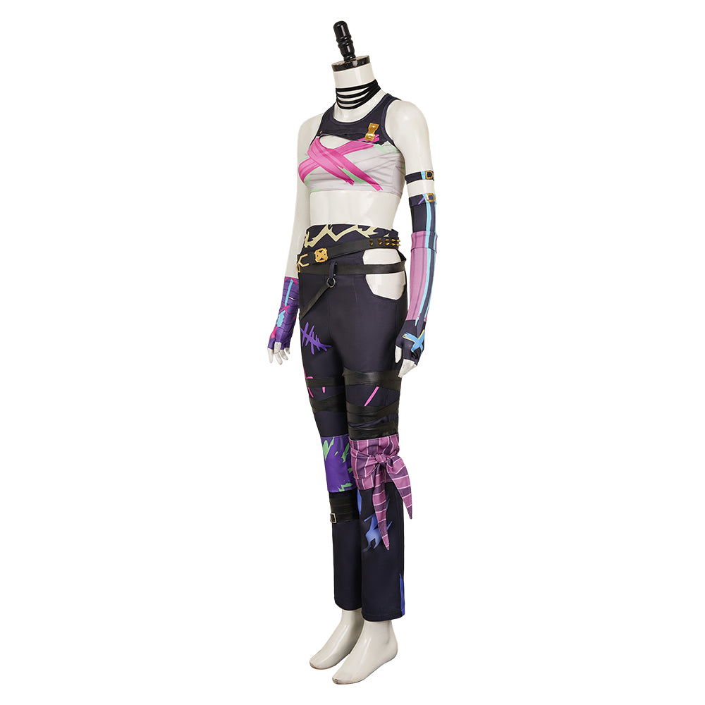 Arcane: League of Legends Saison 2(2024) Jinx Tenue Blanche Sans Chapeau Cosplay Costume