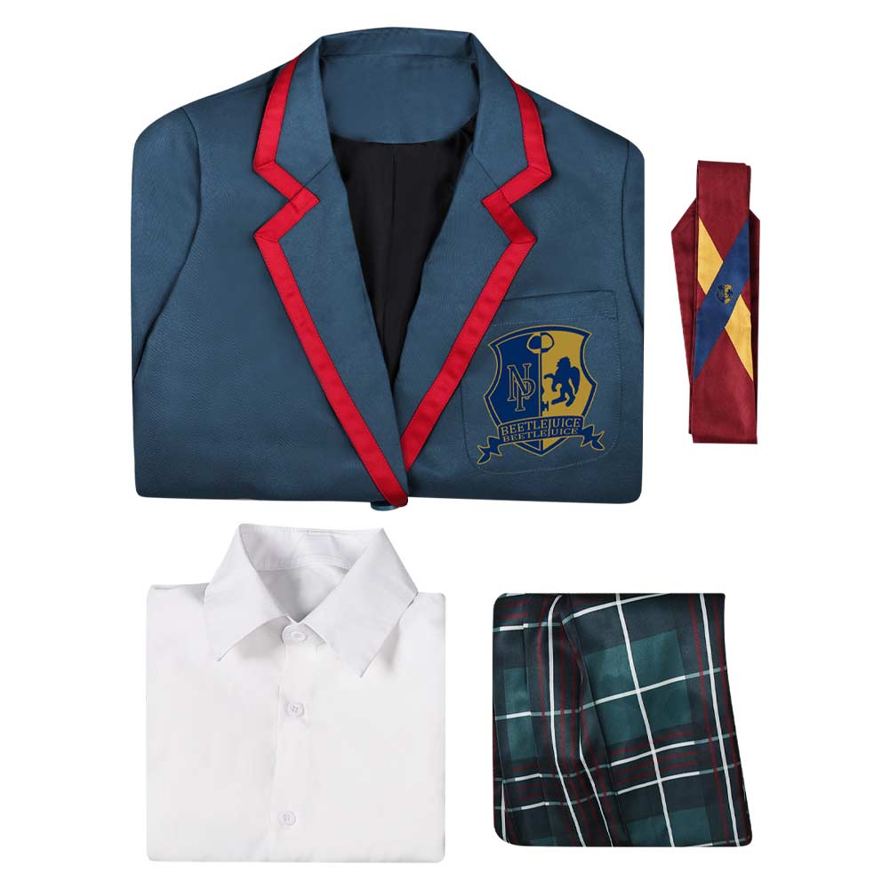 Beetlejuice 2 Astrid Deetz Uniforme Scolaire Bleu Cosplay Costume