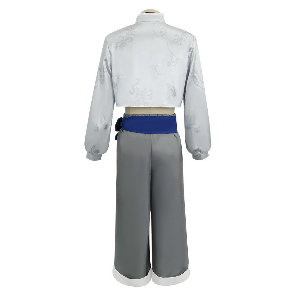 Blue Lock Nagi Seishiro Tenue Chinoiserie Grise et Blanche Cosplay Costume