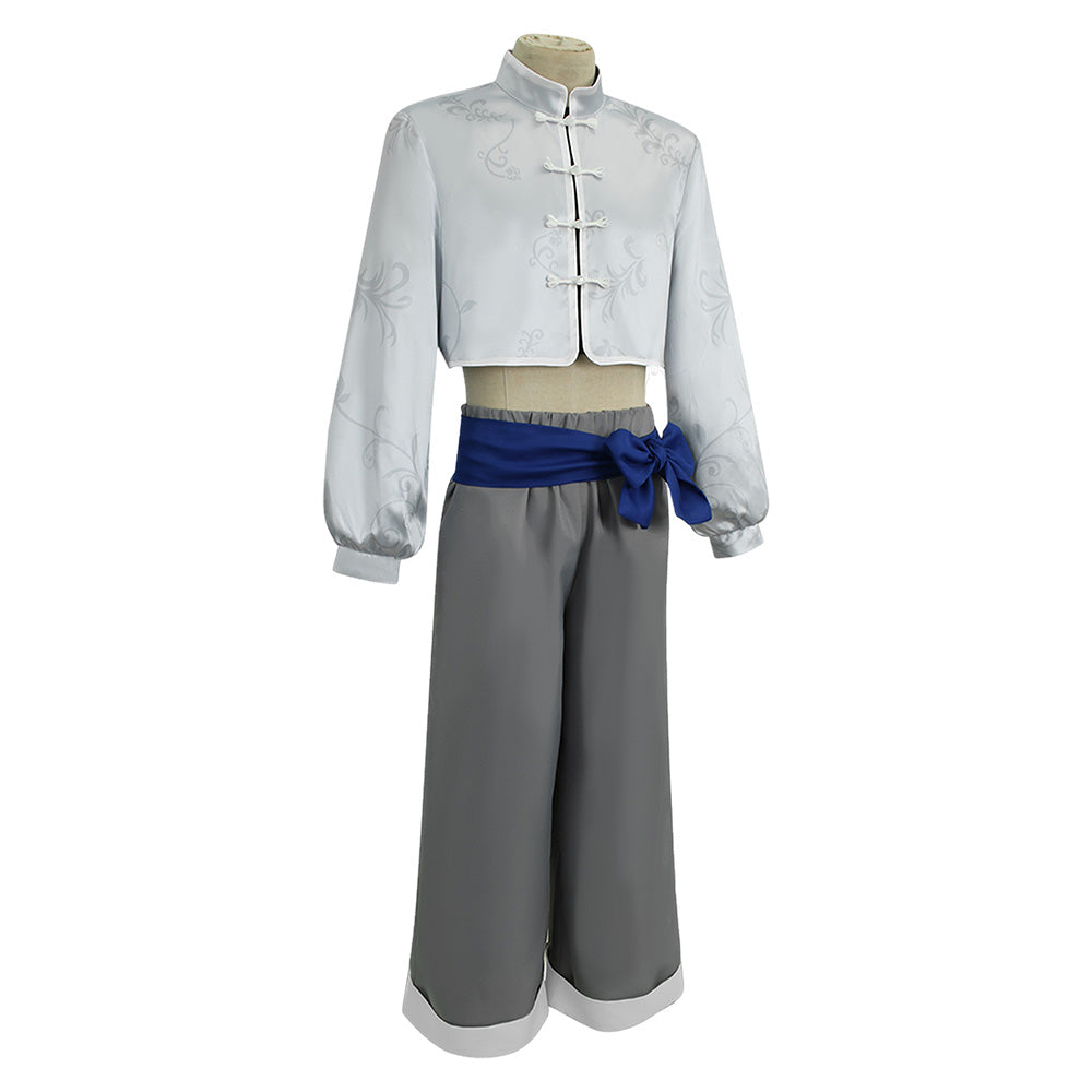 Blue Lock Nagi Seishiro Tenue Chinoiserie Grise et Blanche Cosplay Costume