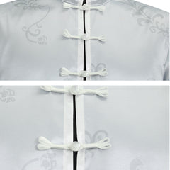 Blue Lock Nagi Seishiro Tenue Chinoiserie Grise et Blanche Cosplay Costume