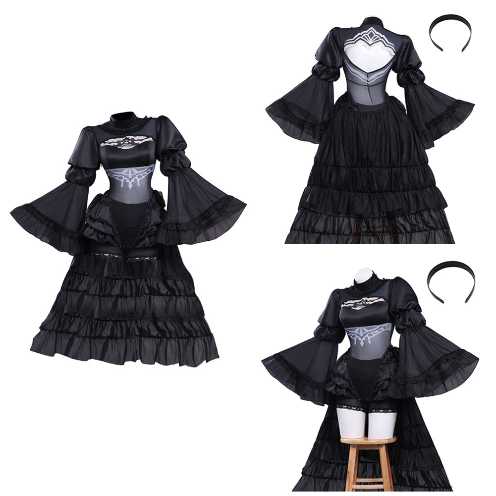 Cosplay Costume 2B NieR:Automata Jeu Cosplay Robe de Mariée Noire Femme