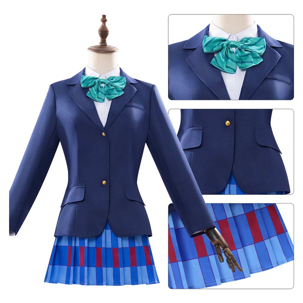 Cosplay Costume μ's Love Live! School Idol Project Anime Cosplay Uniforme Scolaire Bleue Femme