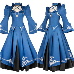 Cosplay Costume Altria Pendragon Fate Grand Order Jeu Cosplay Robe Bleue Femme