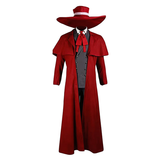 Cosplay Costume Alucard Herushingu Anime Cosplay Tenue Rouge Homme