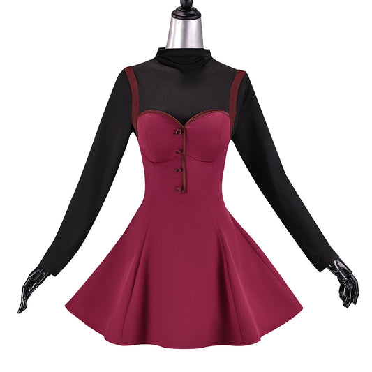 Cosplay Costume Aoko Aozaki Witch on the Holy Night Jeu Cosplay Tenue Rouge et Noire Femme