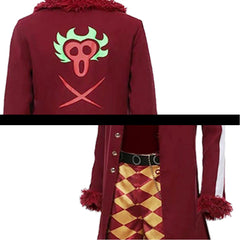 Cosplay Costume Bartolomeo One Piece Dressrosa Arc Anime Cosplay Tenue Rouge Homme