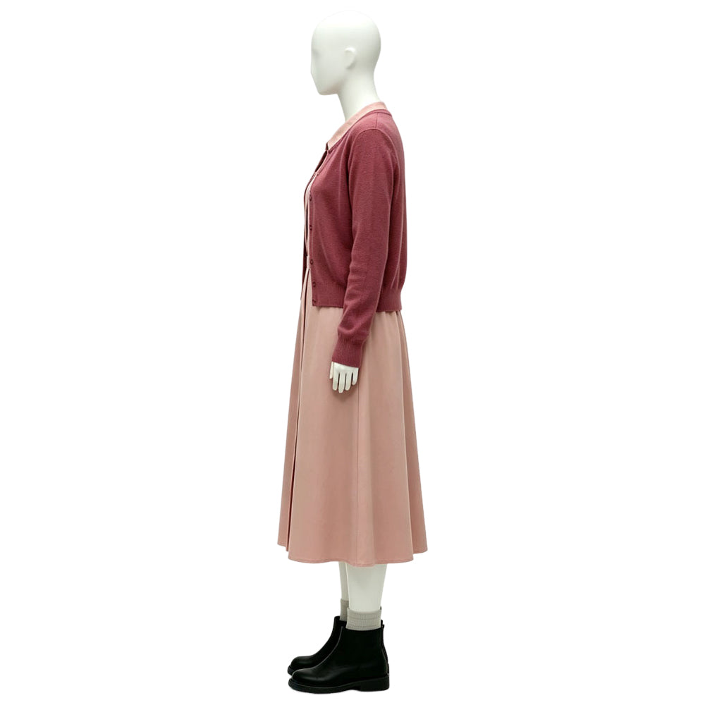 Cosplay Costume Carrie(2026) TV Cosplay Robe Rose+Veste Rouge Femme