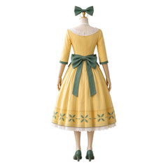 Cosplay Costume Cendrillon Sœurs de Sort(2026) Film Cosplay Robe Jaune et Verte Femme
