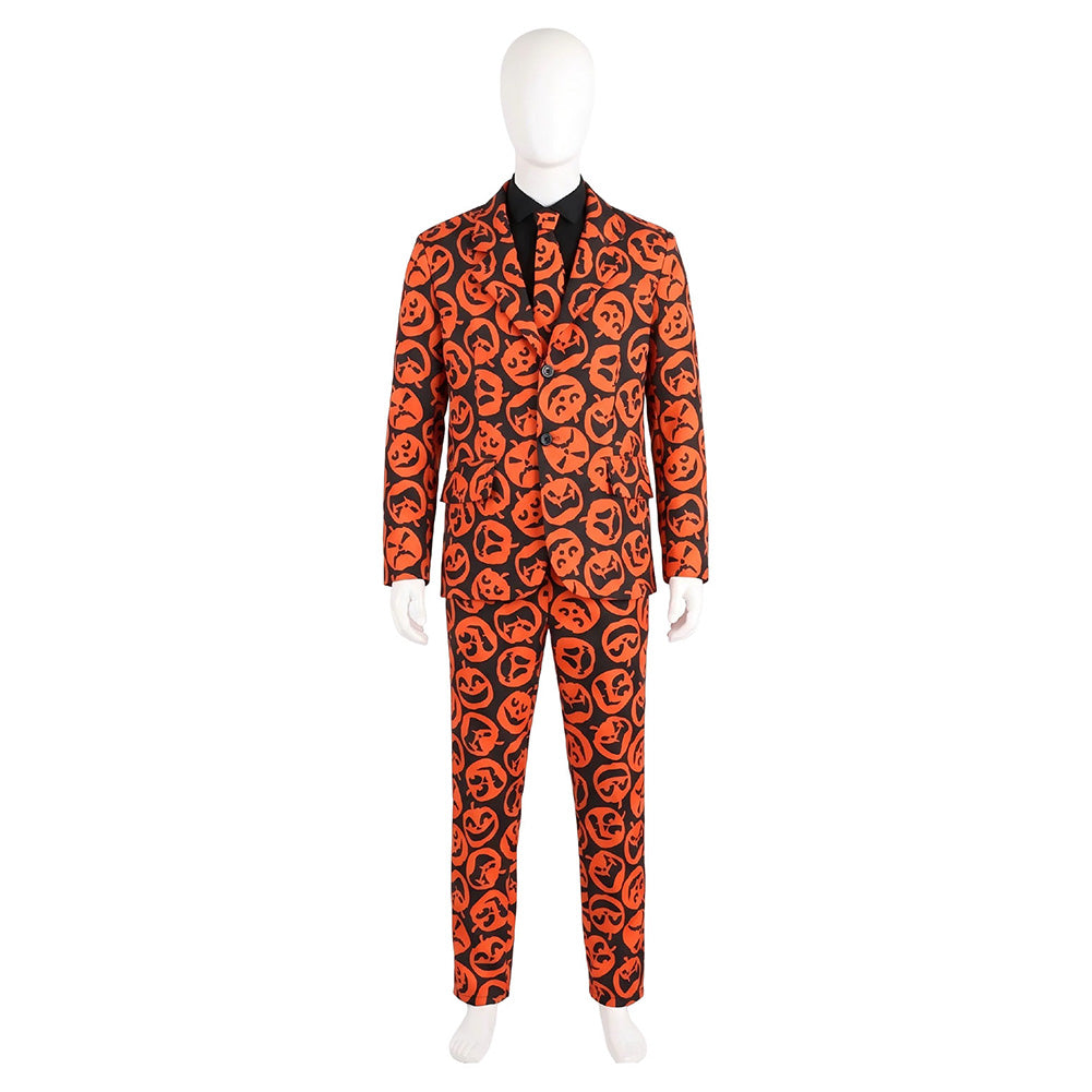 Cosplay Costume David S. Pumpkins Saturday Night Live TV Show Cosplay Tenue Orange Homme