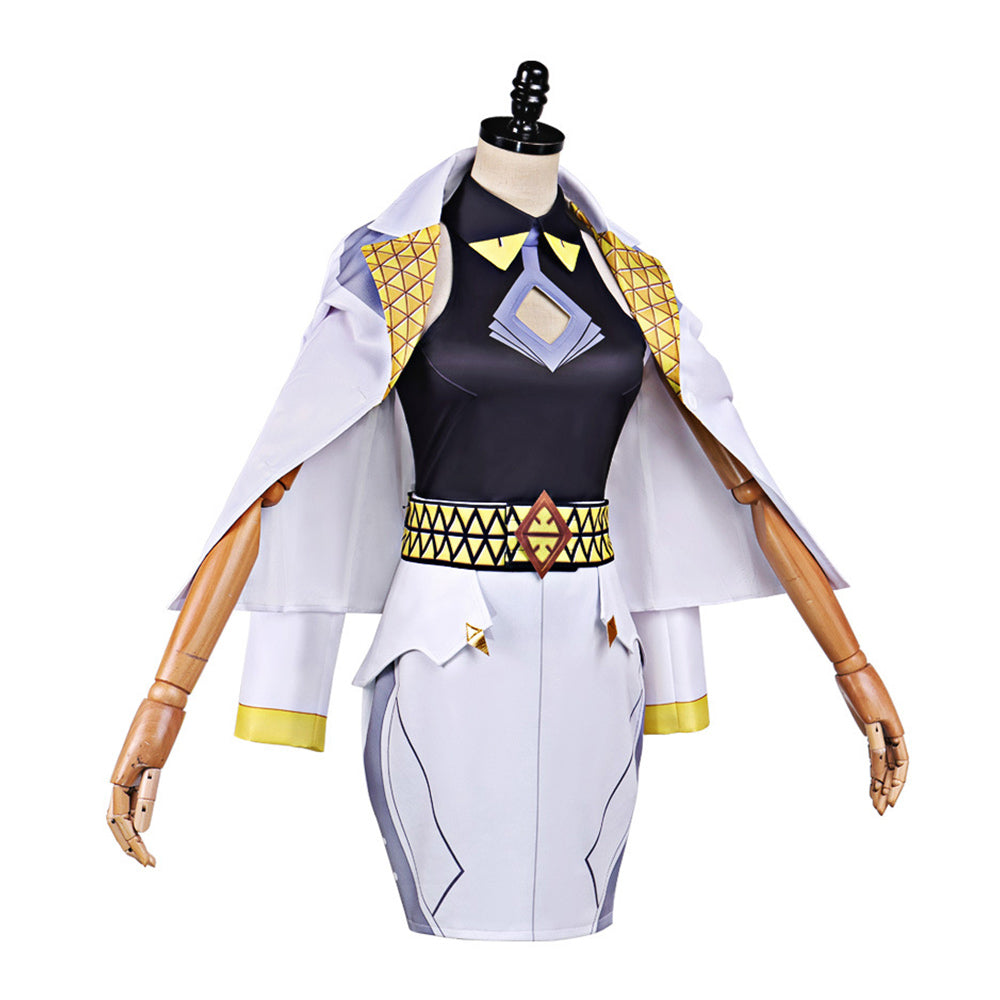 Cosplay Costume Domina Overwatch Jeu Cosplay Tenue Noire et Blanche Femme