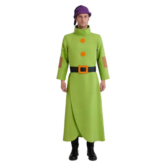 Cosplay Costume Dopey Blanche Neige Film Cosplay Tenue Verte Homme