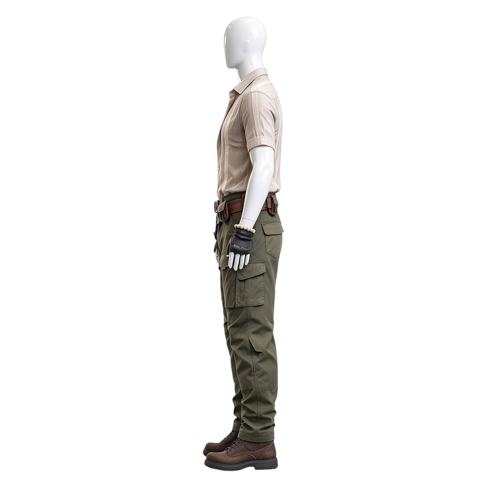 Cosplay Costume Dr. Smolder Bravestone Jumanji: Open World(2026) Film Cosplay Tenue Beige et Verte Homme