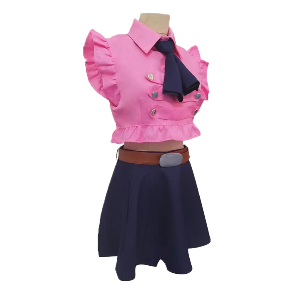 Cosplay Costume Elizabeth Liones The Seven Deadly Sins: Origin(2026) Jeu Cosplay Tenue Rose et Bleue Femme