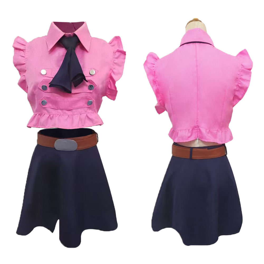 Cosplay Costume Elizabeth Liones The Seven Deadly Sins: Origin(2026) Jeu Cosplay Tenue Rose et Bleue Femme