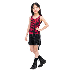 Cosplay Costume Enfant Nikki Obsession(2026) Film Cosplay Tenue Noire et Rouge