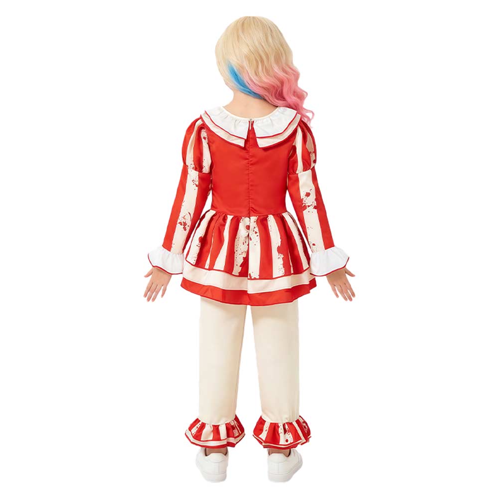 Cosplay Costume Enfant Pennywise It Film Cosplay Tenue Rouge et Blanche