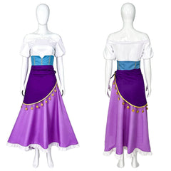 Cosplay Costume Esmeralda The Hunchback of Notre Dame(1996) Film Cosplay Tenue Violette et Blanche Femme